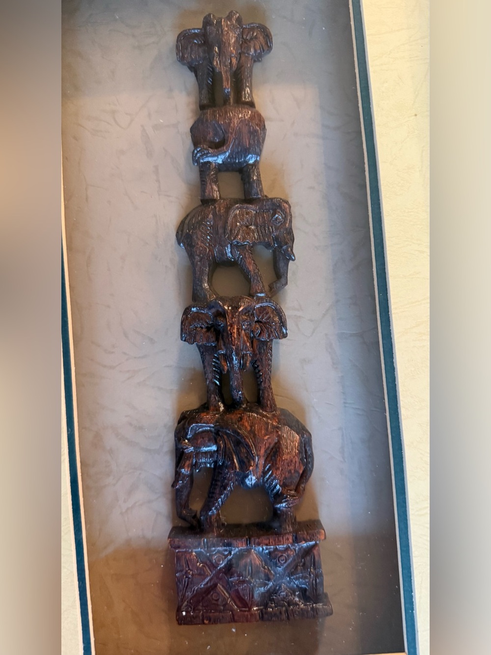 Vintage African Safari Shadow Box-(Giraffes, Zebras, Elephants) - Picture 5 of 12